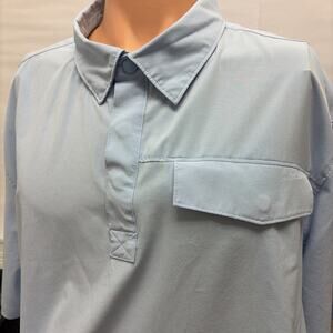 Duluth Trading Untucked Shirt Men 2XL Blue Relaxed Fit Lightweight